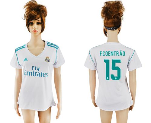 Women's Real Madrid #15 F.Coentrao Home Soccer Club Jersey - Click Image to Close